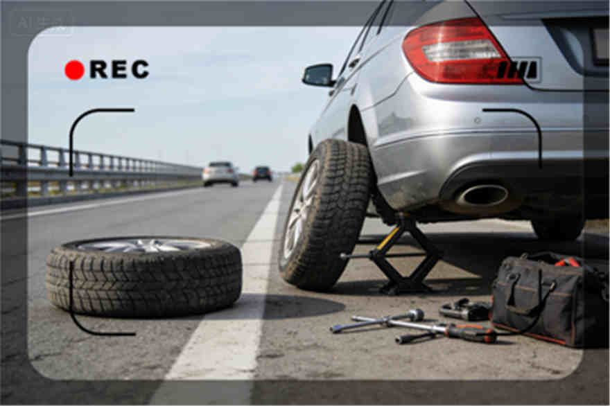 正阳高速公路爆胎-汽车换轮胎